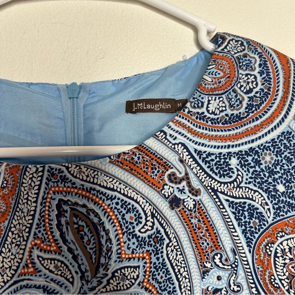 J. McLaughlin Paisley Silk Short Sleeve Dress - Picture 4 of 6